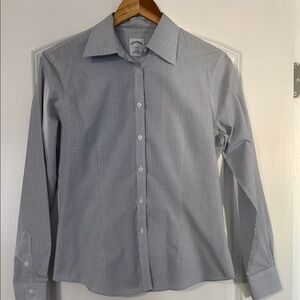 Brooks Brothers Light Blue Checkered Women’s Dress Shirt
